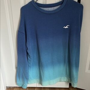 Hollister Blue to Teal Ombre Sweatshirt